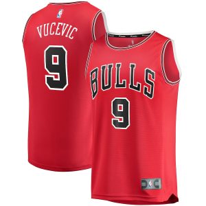 Men’s Chicago Bulls Nikola Vucevic Fanatics Branded Red Fast Break Road Replica Jersey – Icon Edition