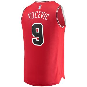 Men’s Chicago Bulls Nikola Vucevic Fanatics Branded Red Fast Break Road Replica Jersey – Icon Edition