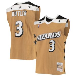 Men’s Washington Wizards Caron Butler Mitchell & Ness Gold 2001/02 Hardwood Classics Swingman Jersey