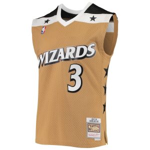 Men’s Washington Wizards Caron Butler Mitchell & Ness Gold 2001/02 Hardwood Classics Swingman Jersey