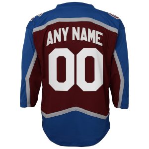 Youth Colorado Avalanche Burgundy Home Custom Replica Jersey