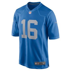 Men’s Detroit Lions Jared Goff Nike Blue Game Player Jersey