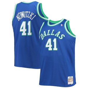 Men’s Dallas Mavericks Dirk Nowitzki Mitchell & Ness Blue Big & Tall 1998/99 Hardwood Classics Swingman Jersey