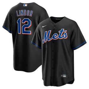 Men’s New York Mets Francisco Lindor Nike Black 2022 Alternate Replica Player Jersey