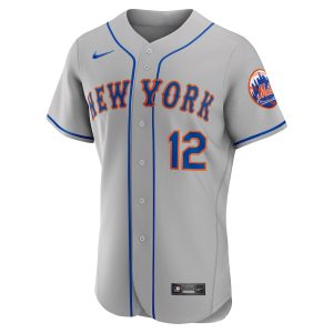 Men’s New York Mets Francisco Lindor Nike Gray Road Authentic Player Jersey