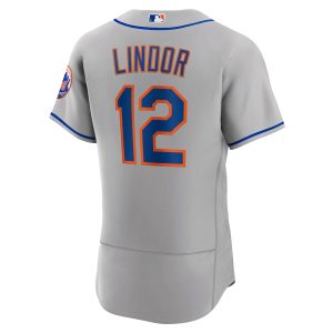 Men’s New York Mets Francisco Lindor Nike Gray Road Authentic Player Jersey