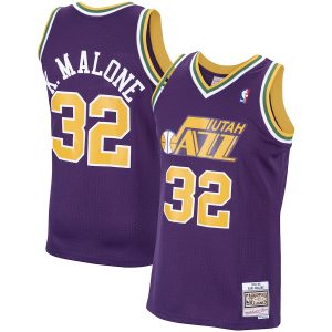 Men’s Utah Jazz Karl Malone Mitchell & Ness Purple 1991/92 Hardwood Classics Swingman Jersey