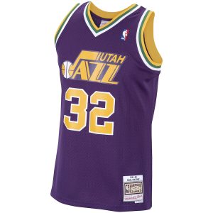 Men’s Utah Jazz Karl Malone Mitchell & Ness Purple 1991/92 Hardwood Classics Swingman Jersey