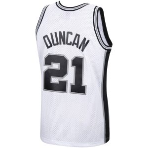 Men’s San Antonio Spurs Tim Duncan Mitchell & Ness White 1998/99 Hardwood Classics Swingman Jersey