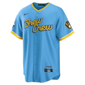 Men’s Milwaukee Brewers Nike Powder Blue City Connect Replica Team Jersey