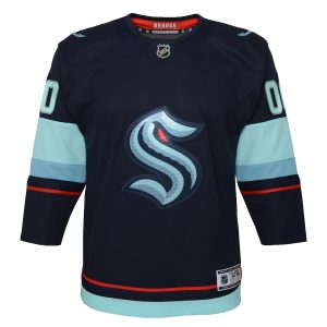 Youth Seattle Kraken Navy Home Premier Custom Jersey