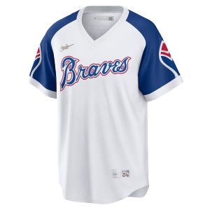 Men’s Atlanta Braves Hank Aaron Nike White Home Cooperstown Collection Player Jersey