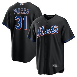 Men’s New York Mets Mike Piazza Nike Black 2022 Alternate Replica Player Jersey