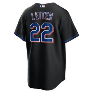 Men’s New York Mets Al Leiter Nike Black 2022 Alternate Replica Player Jersey