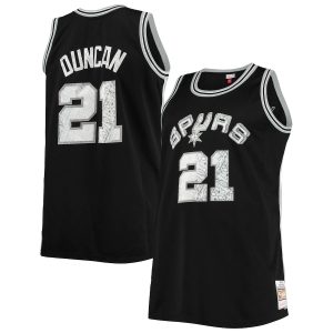 Men’s San Antonio Spurs Tim Duncan Mitchell & Ness Black Big & Tall 1998/99 NBA 75th Anniversary Diamond Swingman Jersey