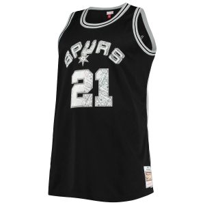 Men’s San Antonio Spurs Tim Duncan Mitchell & Ness Black Big & Tall 1998/99 NBA 75th Anniversary Diamond Swingman Jersey