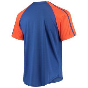 Men’s New York Mets Stitches Royal Button-Down Raglan Replica Jersey