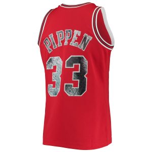 Men’s Chicago Bulls Scottie Pippen Mitchell & Ness Red 1997/98 Hardwood Classics NBA 75th Anniversary Diamond Swingman Jersey