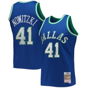 Men’s Dallas Mavericks Dirk Nowitzki Mitchell & Ness Blue 1998/99 Hardwood Classics NBA 75th Anniversary Diamond Swingman Jersey