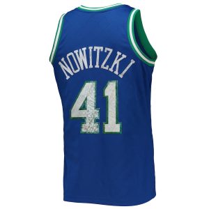 Men’s Dallas Mavericks Dirk Nowitzki Mitchell & Ness Blue 1998/99 Hardwood Classics NBA 75th Anniversary Diamond Swingman Jersey