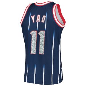 Men’s Houston Rockets Yao Ming Mitchell & Ness Navy 2002/03 Hardwood Classics NBA 75th Anniversary Diamond Swingman Jersey