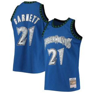 Men’s Minnesota Timberwolves Kevin Garnett Mitchell & Ness Blue 2003/04 Hardwood Classics NBA 75th Anniversary Diamond Swingman Jersey