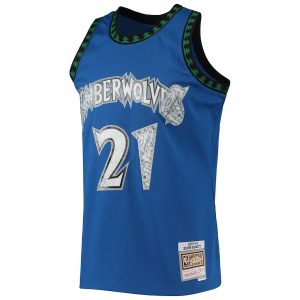 Men’s Minnesota Timberwolves Kevin Garnett Mitchell & Ness Blue 2003/04 Hardwood Classics NBA 75th Anniversary Diamond Swingman Jersey