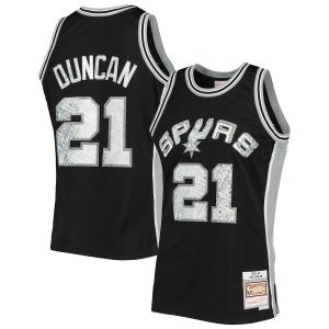 Men’s San Antonio Spurs Tim Duncan Mitchell & Ness Black 1998/99 Hardwood Classics NBA 75th Anniversary Diamond Swingman Jersey