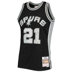 Men’s San Antonio Spurs Tim Duncan Mitchell & Ness Black 1998/99 Hardwood Classics NBA 75th Anniversary Diamond Swingman Jersey