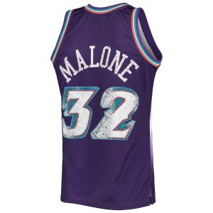 Men’s Utah Jazz Karl Malone Mitchell & Ness Purple 1996/97 Hardwood Classics NBA 75th Anniversary Diamond Swingman Jersey