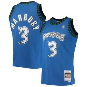 Men’s Minnesota Timberwolves Stephon Marbury Mitchell & Ness Blue 1996/97 Hardwood Classics Swingman Jersey