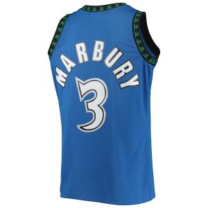 Men’s Minnesota Timberwolves Stephon Marbury Mitchell & Ness Blue 1996/97 Hardwood Classics Swingman Jersey