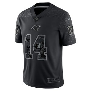 Men’s Carolina Panthers Sam Darnold Nike Black RFLCTV Limited Jersey