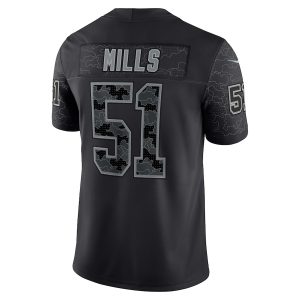 Men’s Carolina Panthers Sam Mills Nike Black Retired Player RFLCTV Limited Jersey