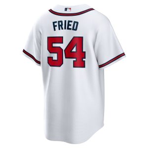 Men’s Atlanta Braves Max Fried Nike White Home Replica Player Jersey