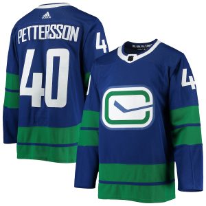 Men’s Vancouver Canucks Elias Pettersson adidas Blue 2020/21 Authentic Alternate Player Jersey