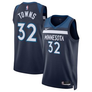 Unisex Minnesota Timberwolves Karl-Anthony Towns Nike Navy Swingman Jersey – Icon Edition