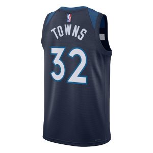 Unisex Minnesota Timberwolves Karl-Anthony Towns Nike Navy Swingman Jersey – Icon Edition