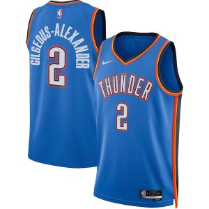 Unisex Oklahoma City Thunder Shai Gilgeous-Alexander Nike Blue Swingman Jersey – Icon Edition