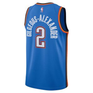 Unisex Oklahoma City Thunder Shai Gilgeous-Alexander Nike Blue Swingman Jersey – Icon Edition