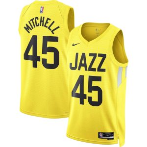 Unisex Utah Jazz Donovan Mitchell Nike Gold Swingman Jersey – Icon Edition