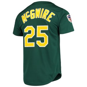 Men’s Oakland Athletics Mark McGwire Mitchell & Ness Green 1997 Cooperstown Collection Authentic Jersey