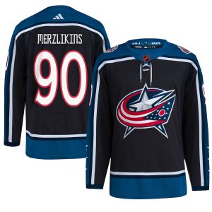 Men’s Columbus Blue Jackets Elvis Merzlikins adidas Black Reverse Retro 2.0 Authentic Player Jersey