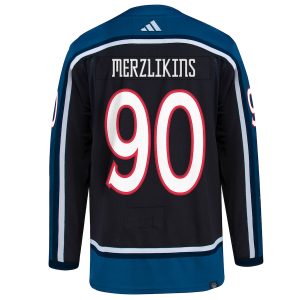 Men’s Columbus Blue Jackets Elvis Merzlikins adidas Black Reverse Retro 2.0 Authentic Player Jersey