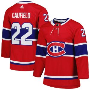 Men’s Montreal Canadiens Cole Caufield adidas Red Home Primegreen Authentic Player Jersey