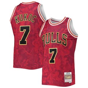 Men’s Chicago Bulls Toni Kukoc Mitchell & Ness Red Hardwood Classics 1997/98 Lunar New Year Swingman Jersey