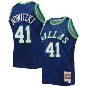 Men’s Dallas Mavericks Dirk Nowitzki Mitchell & Ness Blue Hardwood Classics 1998/99 Lunar New Year Swingman Jersey