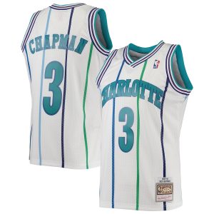 Men’s Charlotte Hornets Rex Chapman Mitchell & Ness White 1988/89 Hardwood Classics Swingman Jersey