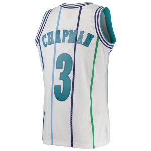 Men’s Charlotte Hornets Rex Chapman Mitchell & Ness White 1988/89 Hardwood Classics Swingman Jersey