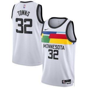 Unisex Minnesota Timberwolves Karl-Anthony Towns Nike White 2022/23 Swingman Jersey – City Edition